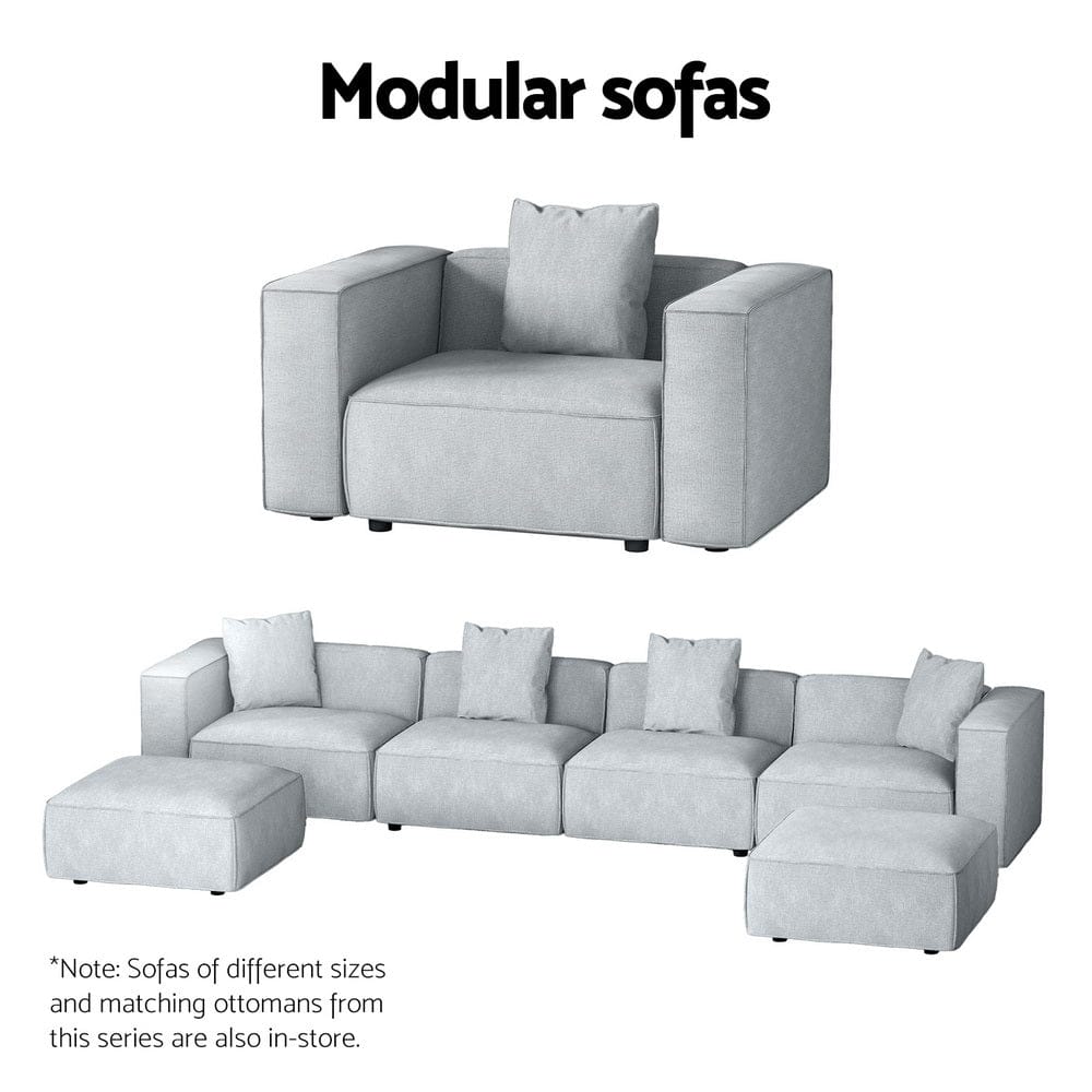 Artiss Sofa Modular Sofa Chaise Set 4-Seater Grey
