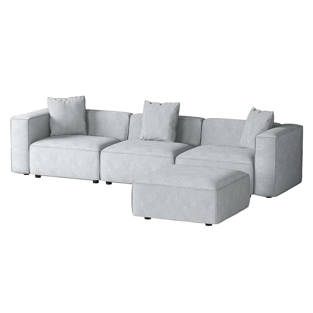 Artiss Sofa Modular Sofa Chaise Set 4-Seater Grey