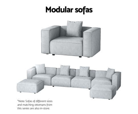 Artiss Sofa Modular Sofa Chaise Set 5-Seater Grey