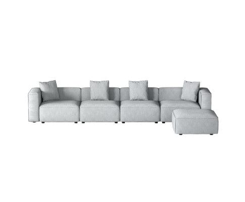 Artiss Sofa Modular Sofa Chaise Set 5-Seater Grey