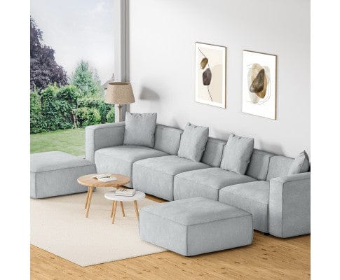 Artiss Sofa Modular Sofa Chaise Set 6-Seater Grey
