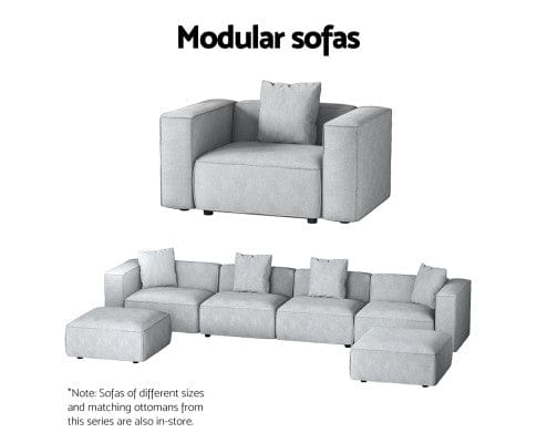 Artiss Sofa Modular Sofa Chaise Set 6-Seater Grey