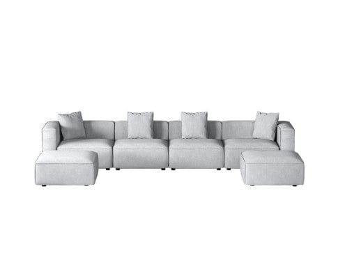 Artiss Sofa Modular Sofa Chaise Set 6-Seater Grey