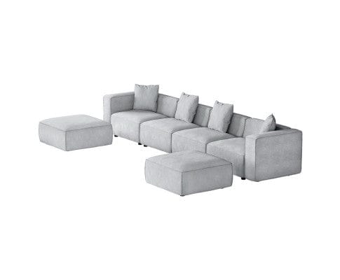 Artiss Sofa Modular Sofa Chaise Set 6-Seater Grey