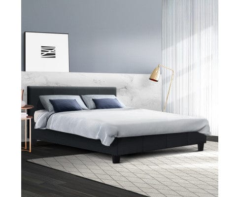 Artiss Bedframe Neo Bed Frame Fabric - Charcoal Queen