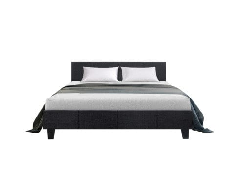 Artiss Bedframe Neo Bed Frame Fabric - Charcoal Queen