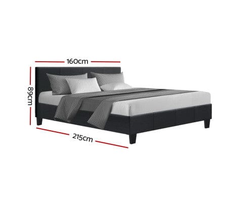 Artiss Bedframe Neo Bed Frame Fabric - Charcoal Queen