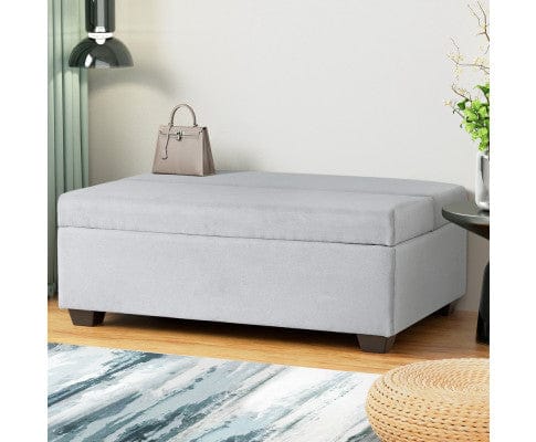 Artiss Ottoman Ottoman & Mattress Storage Sofa Bed 112cm Foldable Grey