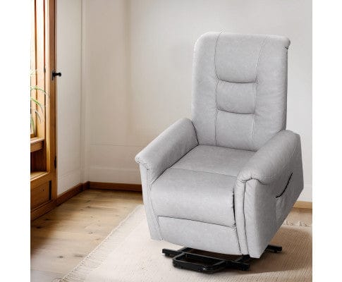 Artiss Massage Chair Recliner Chair Lift Assist Chair Grey Leather