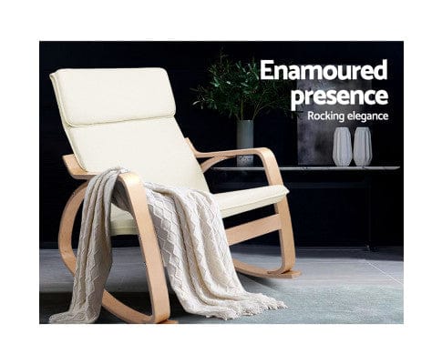 Artiss Accent Chair Rocking Armchair Bentwood Frame Aero