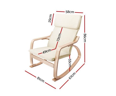 Artiss Accent Chair Rocking Armchair Bentwood Frame Aero