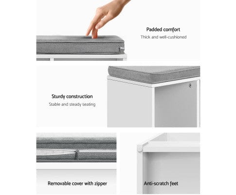 Artiss Shoe Rack Shoe Cabinet Bench Shoes Organiser Storage Rack Shelf White Box Seat