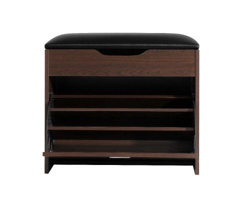 Artiss Shoe Rack Shoe Cabinet Bench Shoes Organiser Storage Rack Wooden Cupboard 15 Pairs
