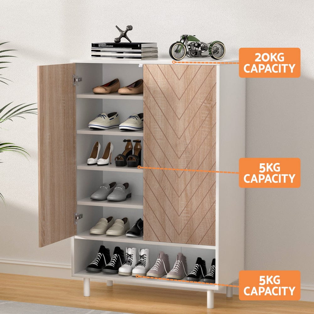Artiss Shoe Rack Shoe Rack Cabinet 24 Pairs 6-tier White