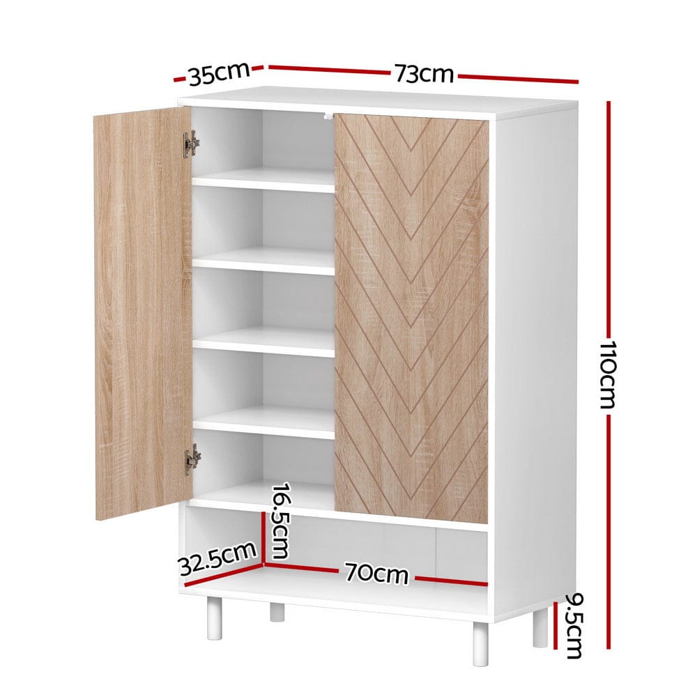 Artiss Shoe Rack Shoe Rack Cabinet 24 Pairs 6-tier White