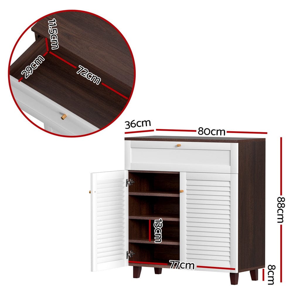 Artiss Shoe Rack Shoe Rack Cabinet Shoes Storage Drawer 16 Pairs