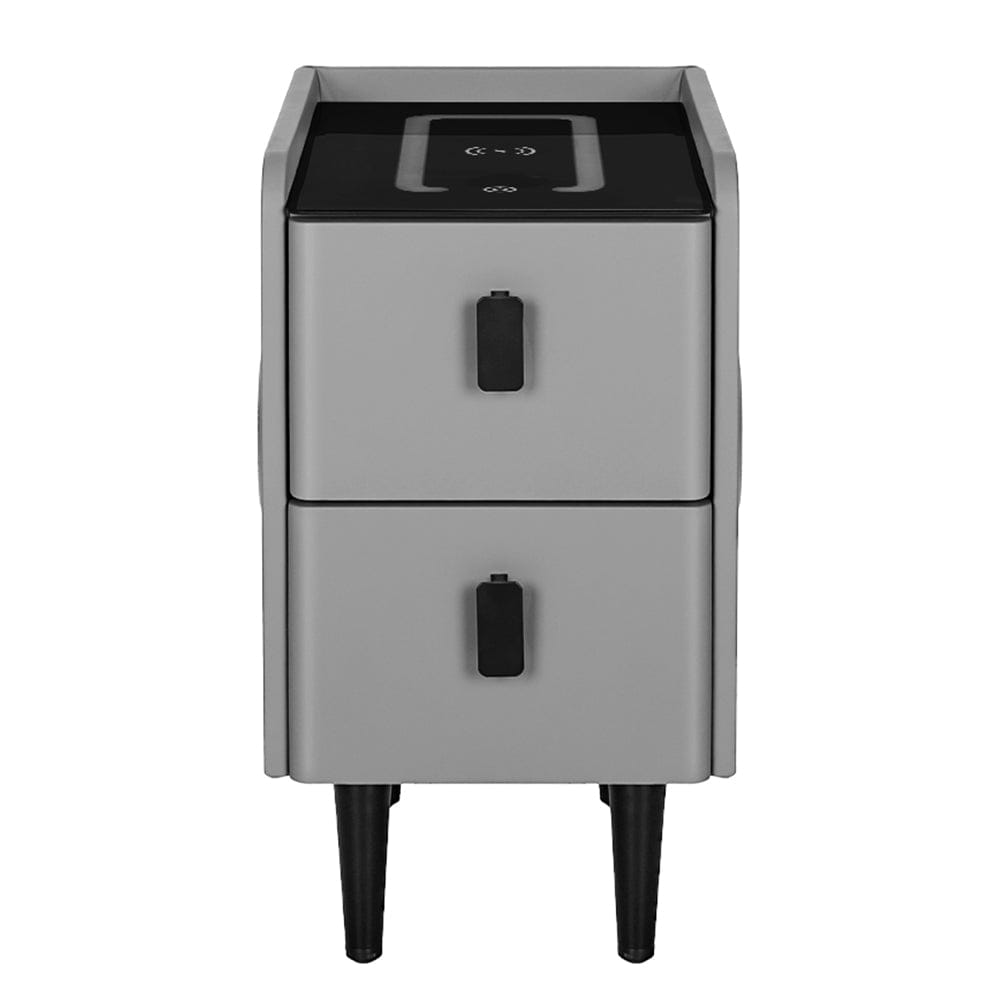 Artiss Bedside Table Smart Bedside Table 2 Drawers with Wireless Charging Ports LED Grey AIDA