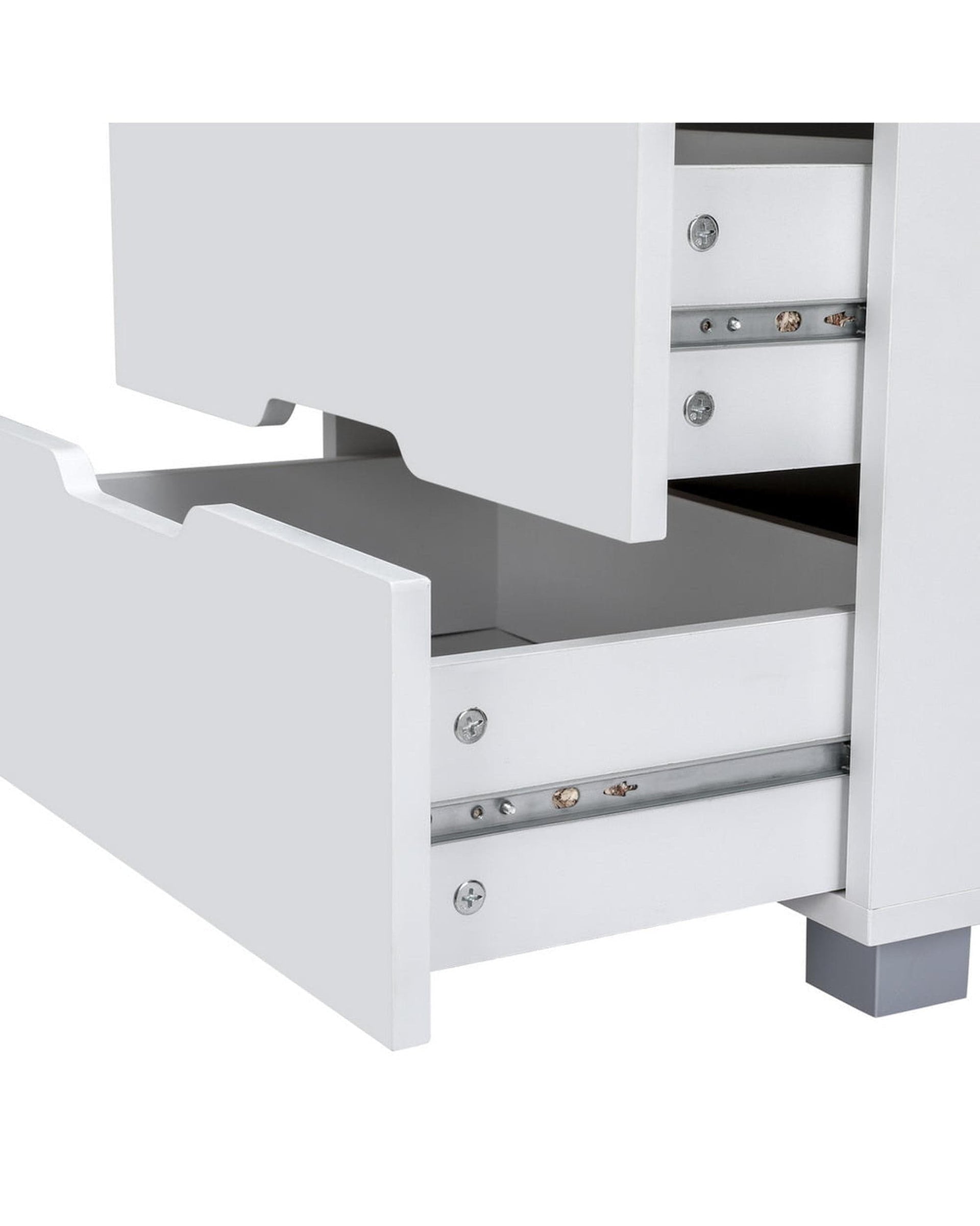 Artiss Bedside Table Smart Bedside Table 3 Drawers with Wireless Charging Ports LED White ADAD