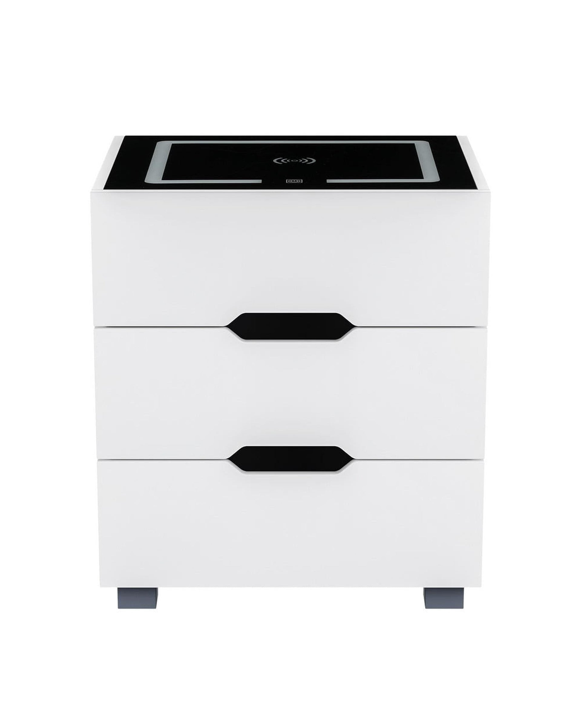 Artiss Bedside Table Smart Bedside Table 3 Drawers with Wireless Charging Ports LED White ADAD