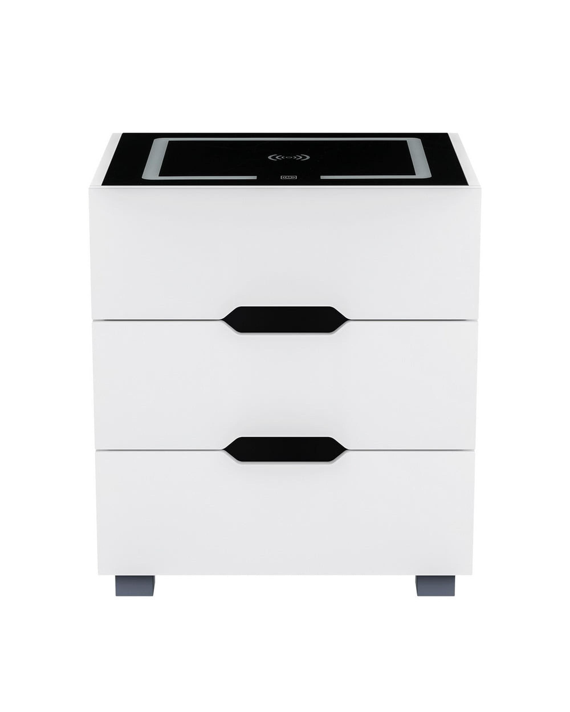 Artiss Bedside Table Smart Bedside Table 3 Drawers with Wireless Charging Ports LED White ADAD