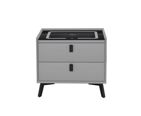 Artiss Bedside Table Smart Bedside Table with Wireless Charging - AIKA Grey