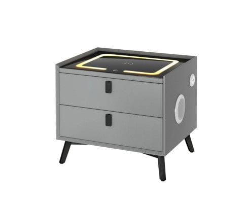 Artiss Bedside Table Smart Bedside Table with Wireless Charging - AIKA Grey
