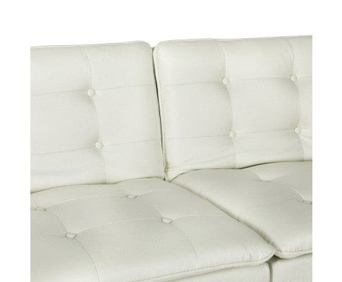 Artiss Sofa Sofa Bed 192CM Beige Faux Linen Fabric