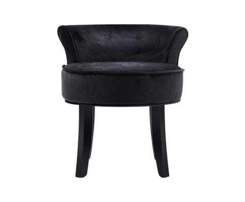 Artiss Accent Chair Vanity Stool Velvet Black Abella