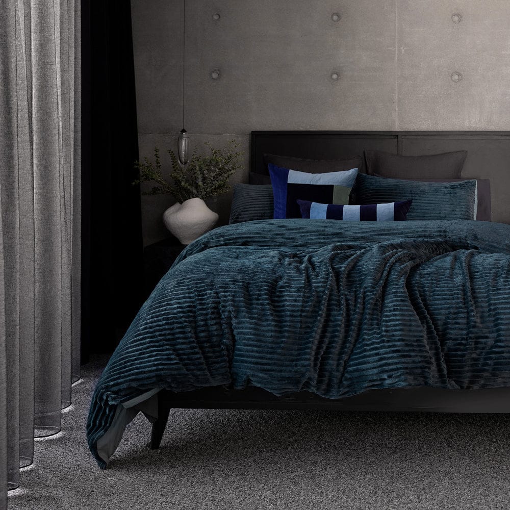 Bambury Quilt Cover Bambury Channel Quilt Cover Set Petrol