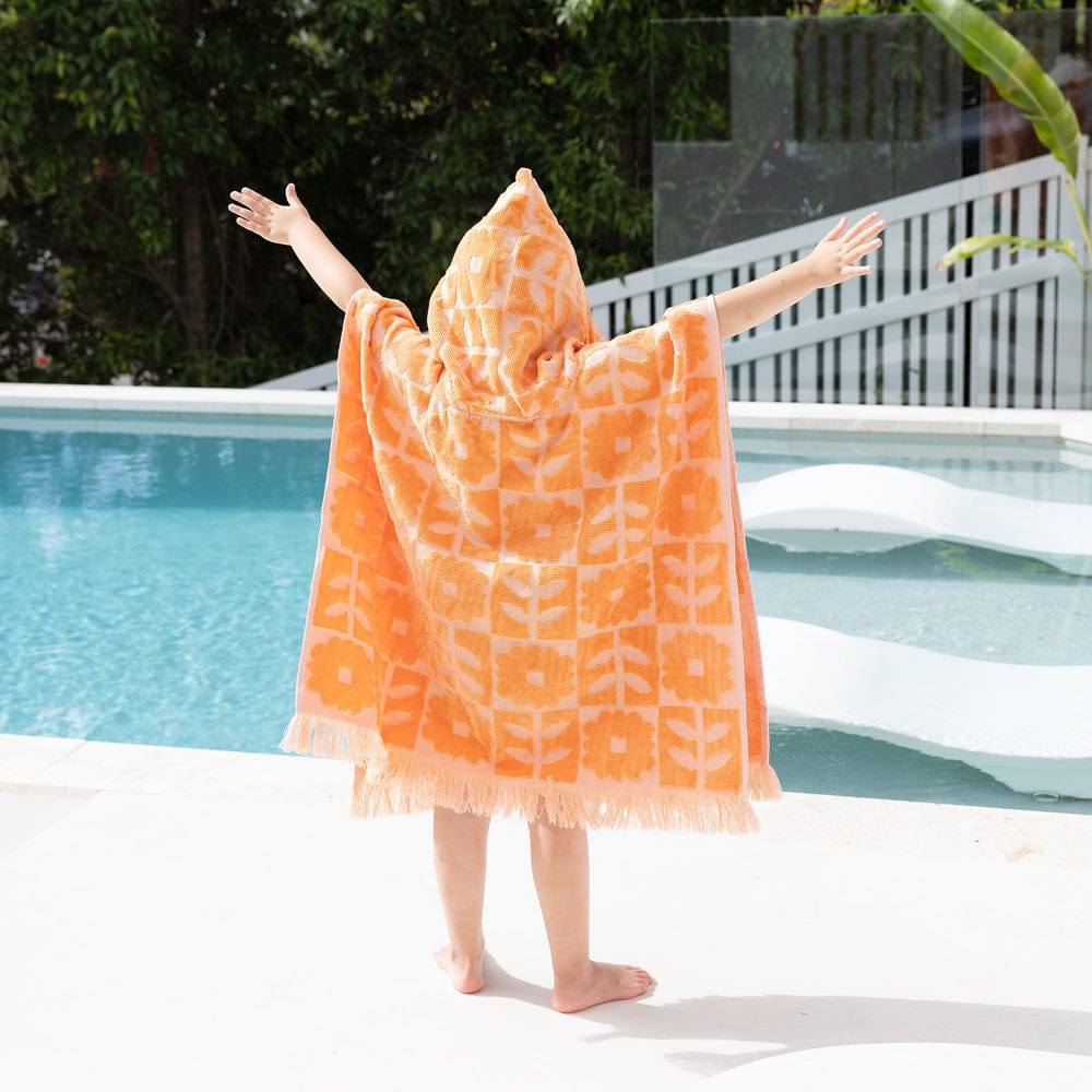 Bambury Beach Towels Bambury |HiLo Kids Poncho Bloom - Peach