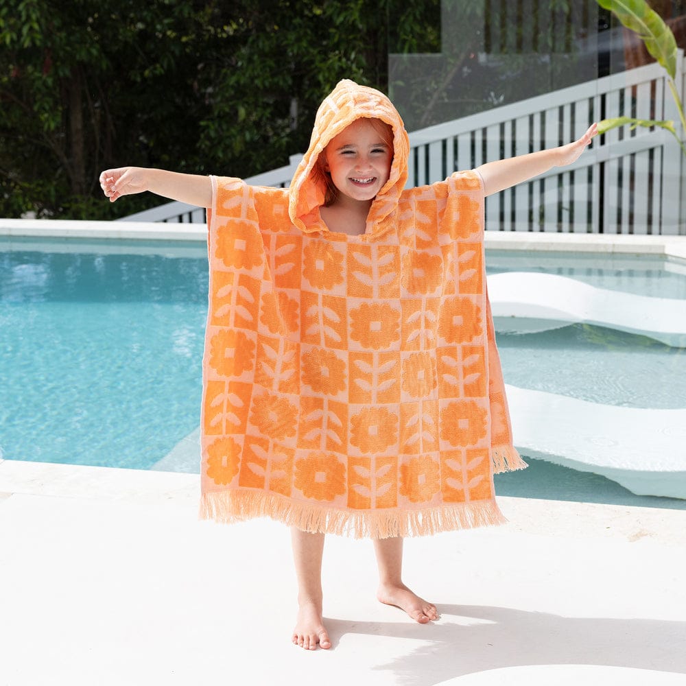 Bambury Beach Towels Bambury |HiLo Kids Poncho Bloom - Peach