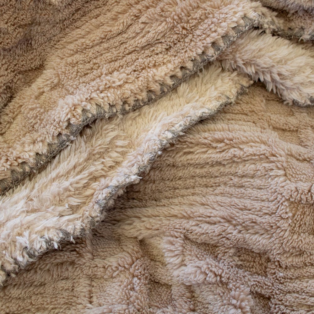 Bambury Blanket Bambury Lattice Sherpa Blanket Latte
