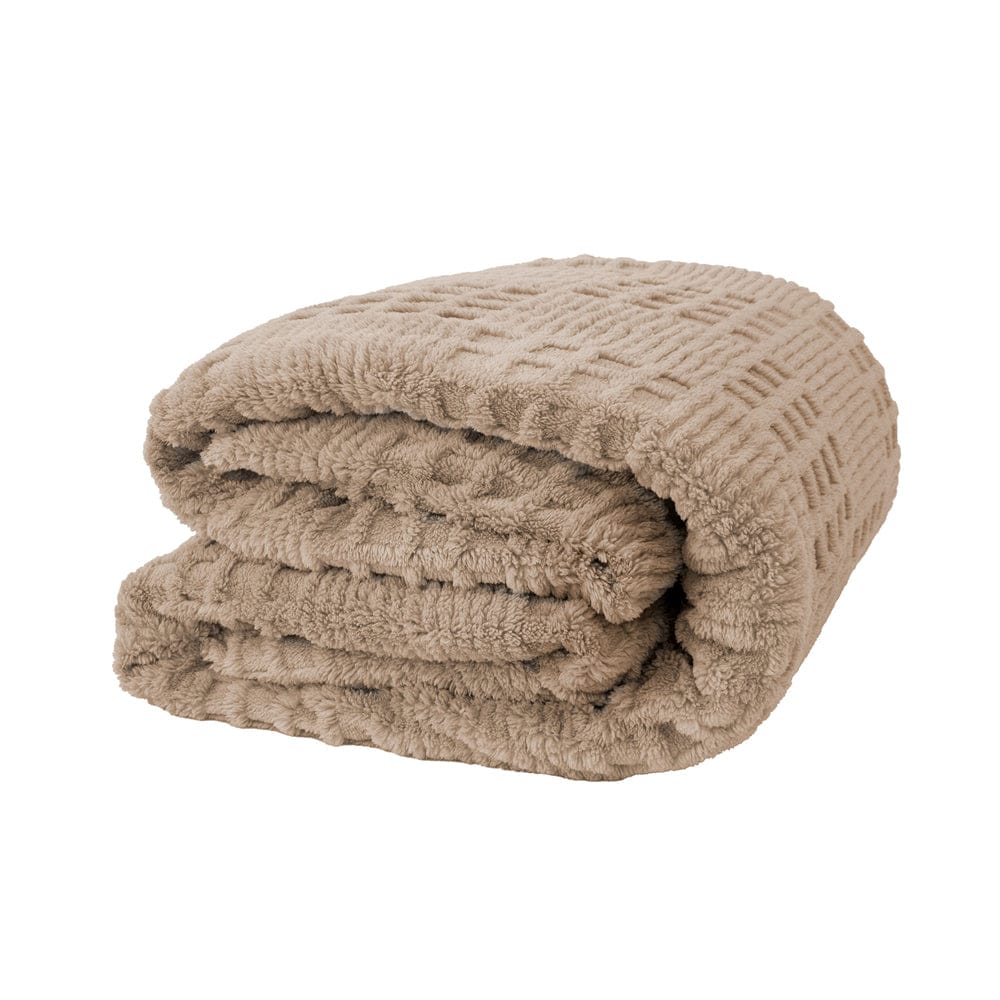 Bambury Blanket Bambury Lattice Sherpa Blanket Latte