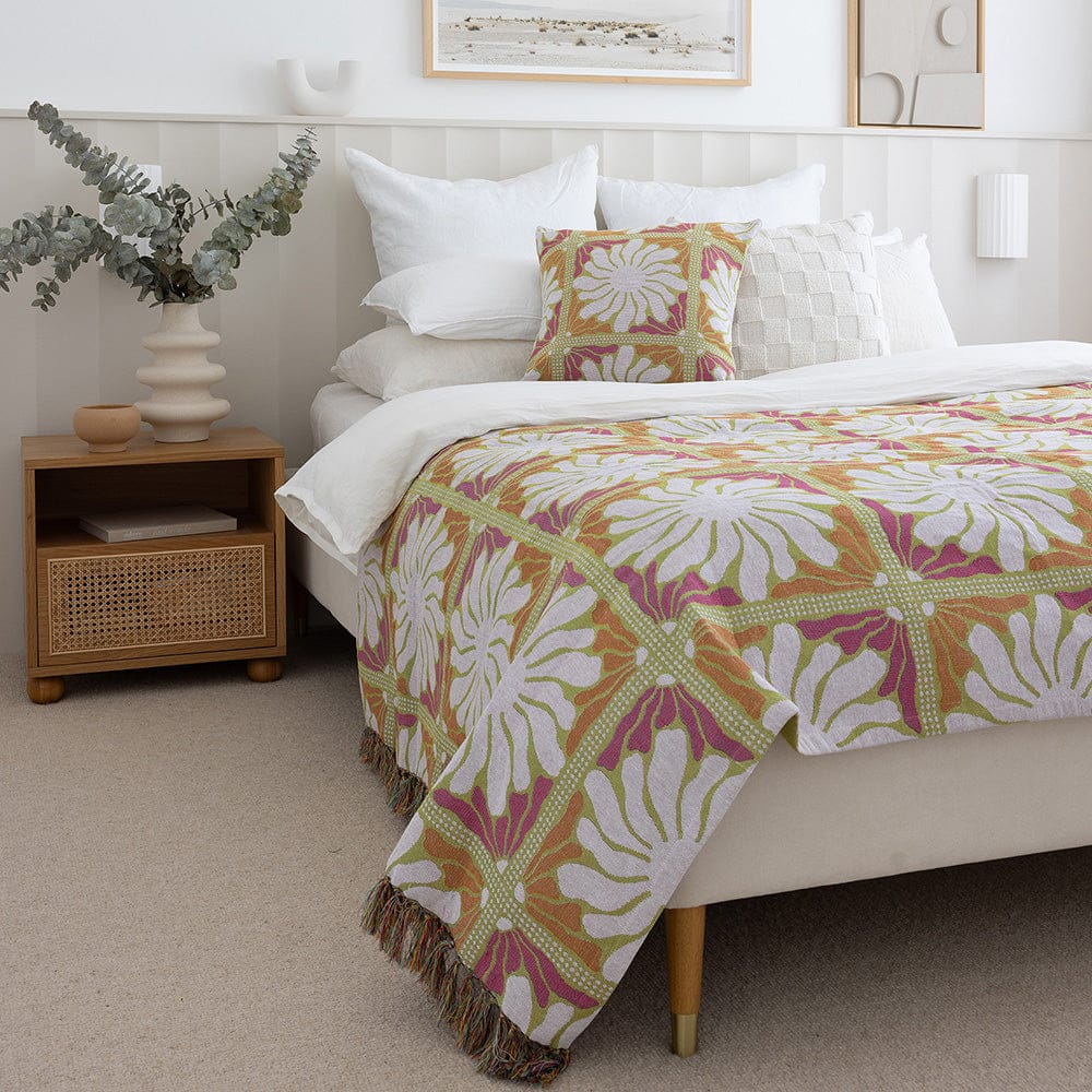 Bambury Pillows/Cushions Bambury | Zinnia Square Cushion Sorbet