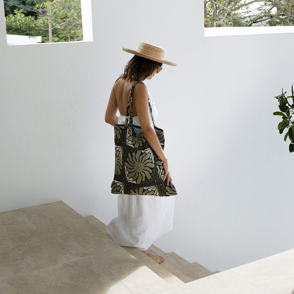 Bambury Beach Bags Bambury | Zinnia Tote Bag Moss