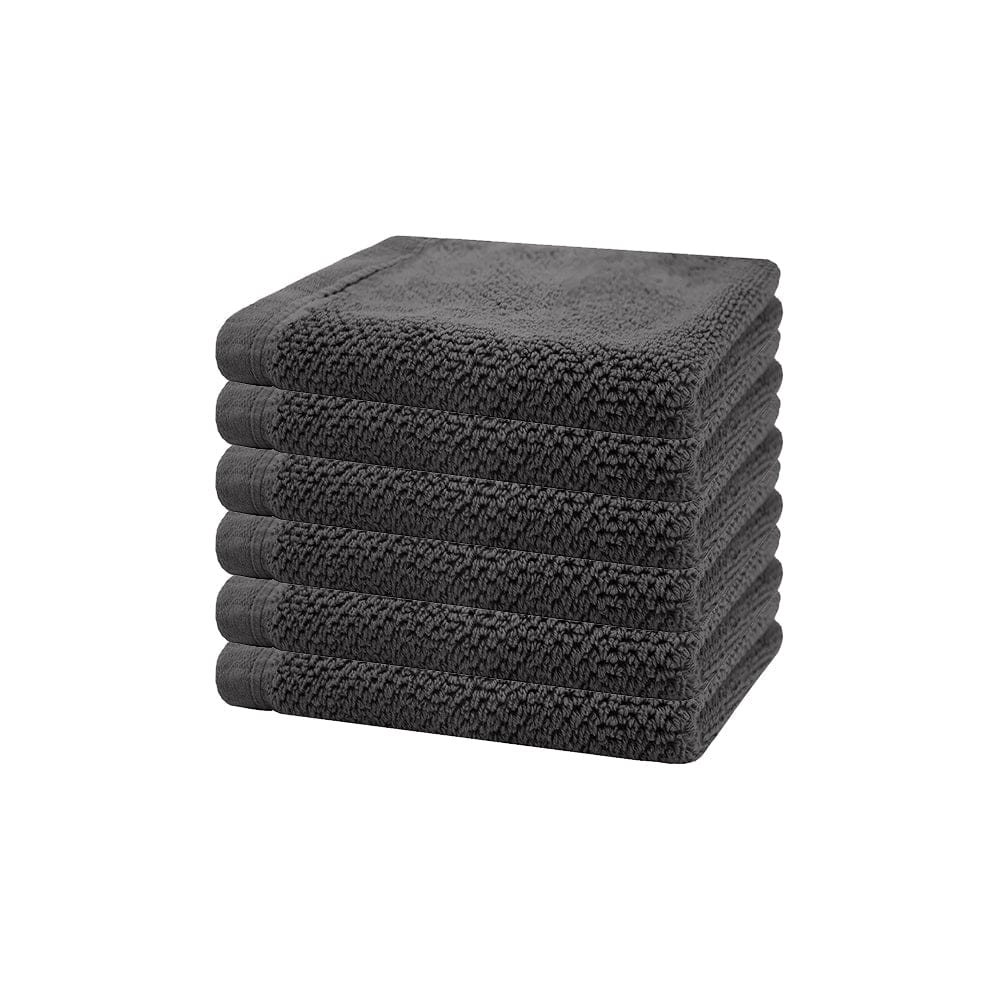 Bambury Bathroom Mat Charcoal Bambury | Angove 6pack Face Washer 33x33cm