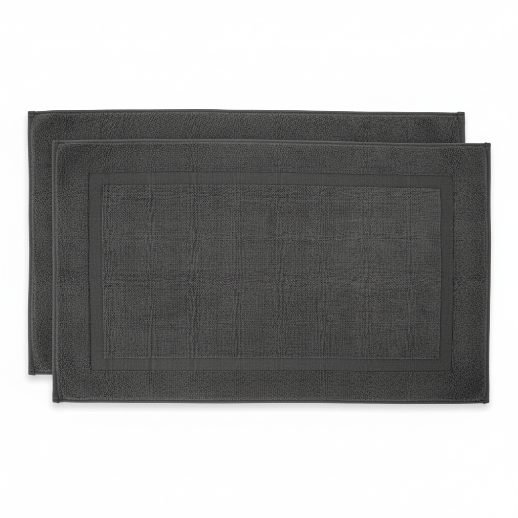 Bambury Bathroom Mat Charcoal Bambury | Chateau 2pack Bath Mat 50x75cm