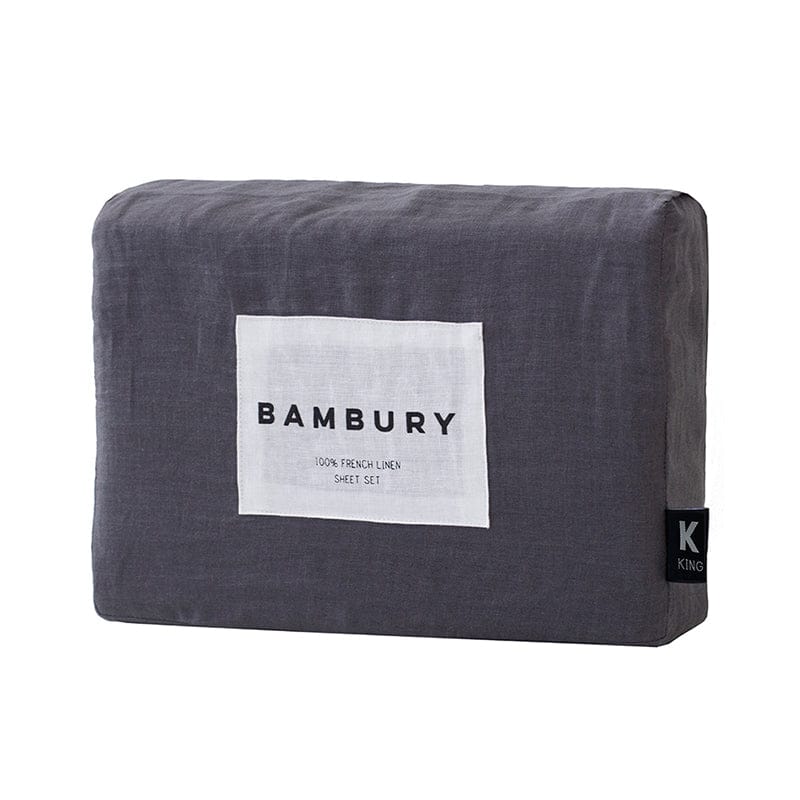 Bambury Bed Sheets Charcoal Bambury | King Size Linen Sheet Set