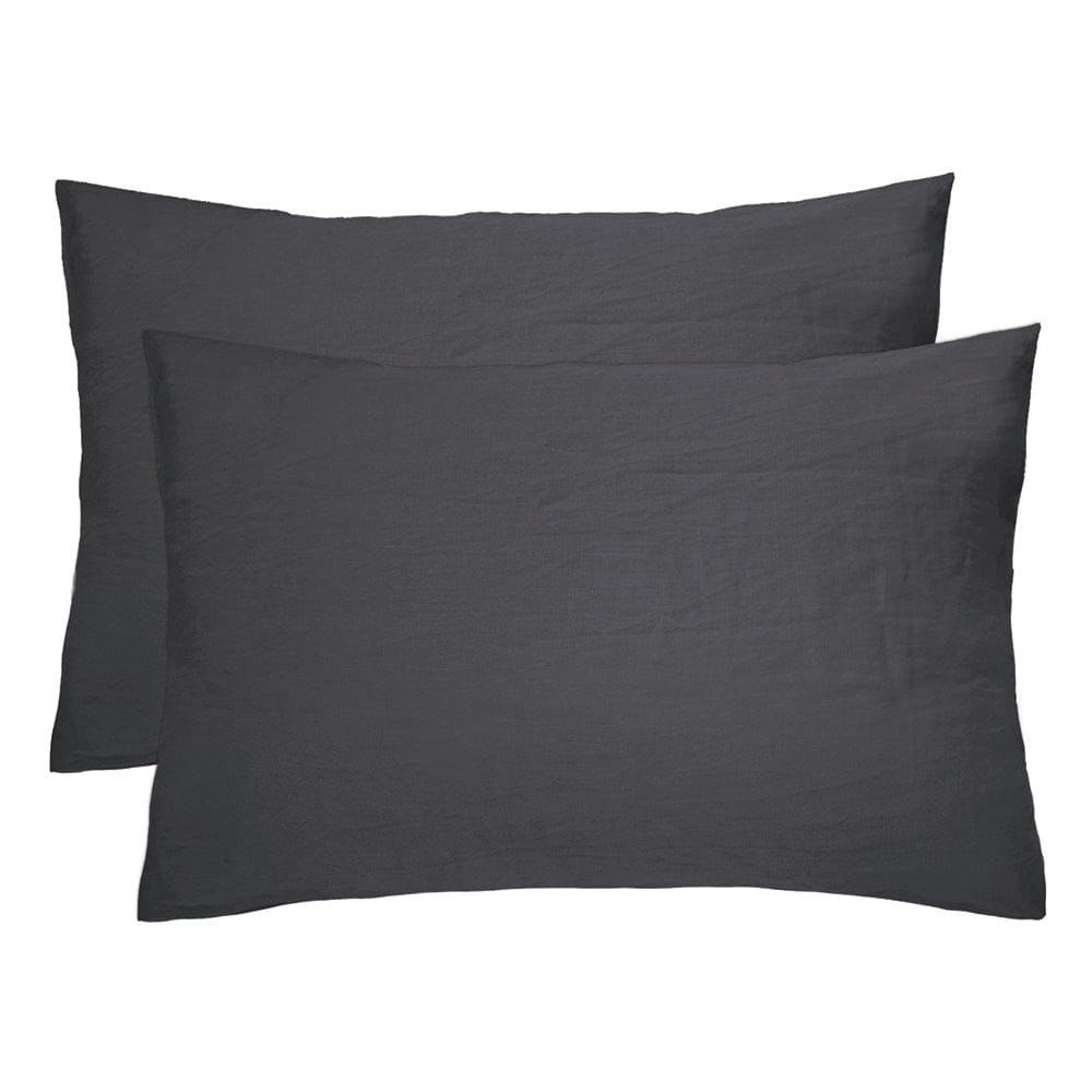Bambury Pillowcase Charcoal Bambury | Linen Pillowcase Pair