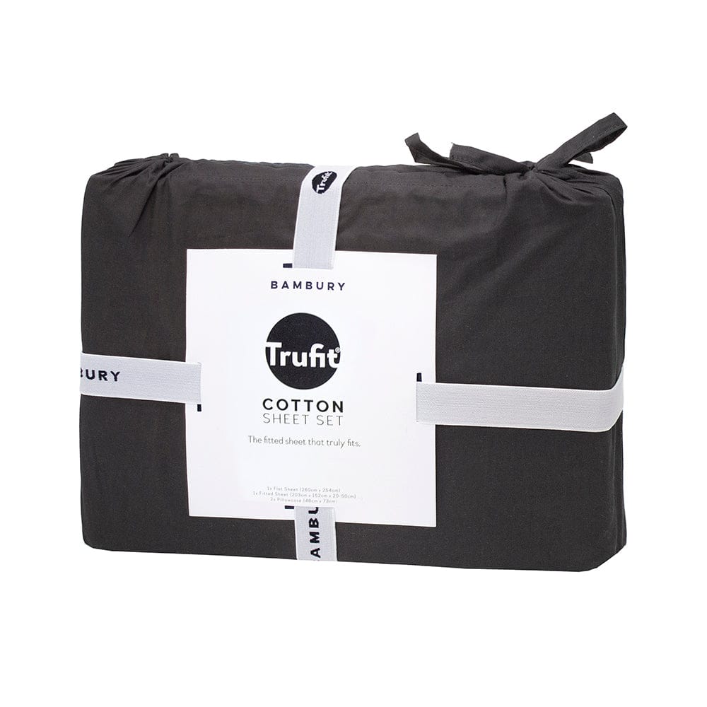 Bambury Sheet Set Charcoal / Queen Bambury | Tru Fit Fitted Sheet