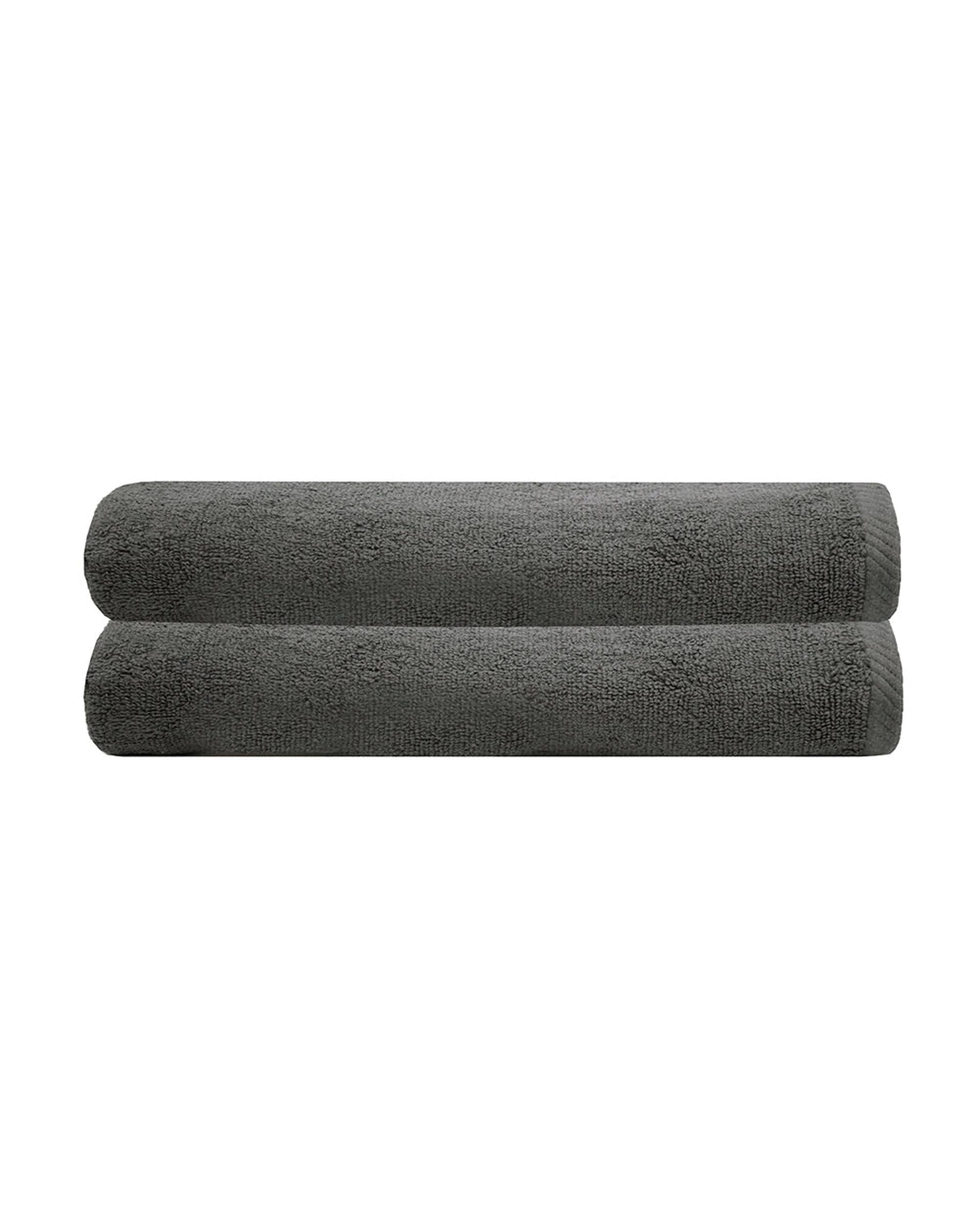 Bambury Bathroom Towel Sets Chateau 2x Bath Sheets (Commercial Range) - CHARCOAL