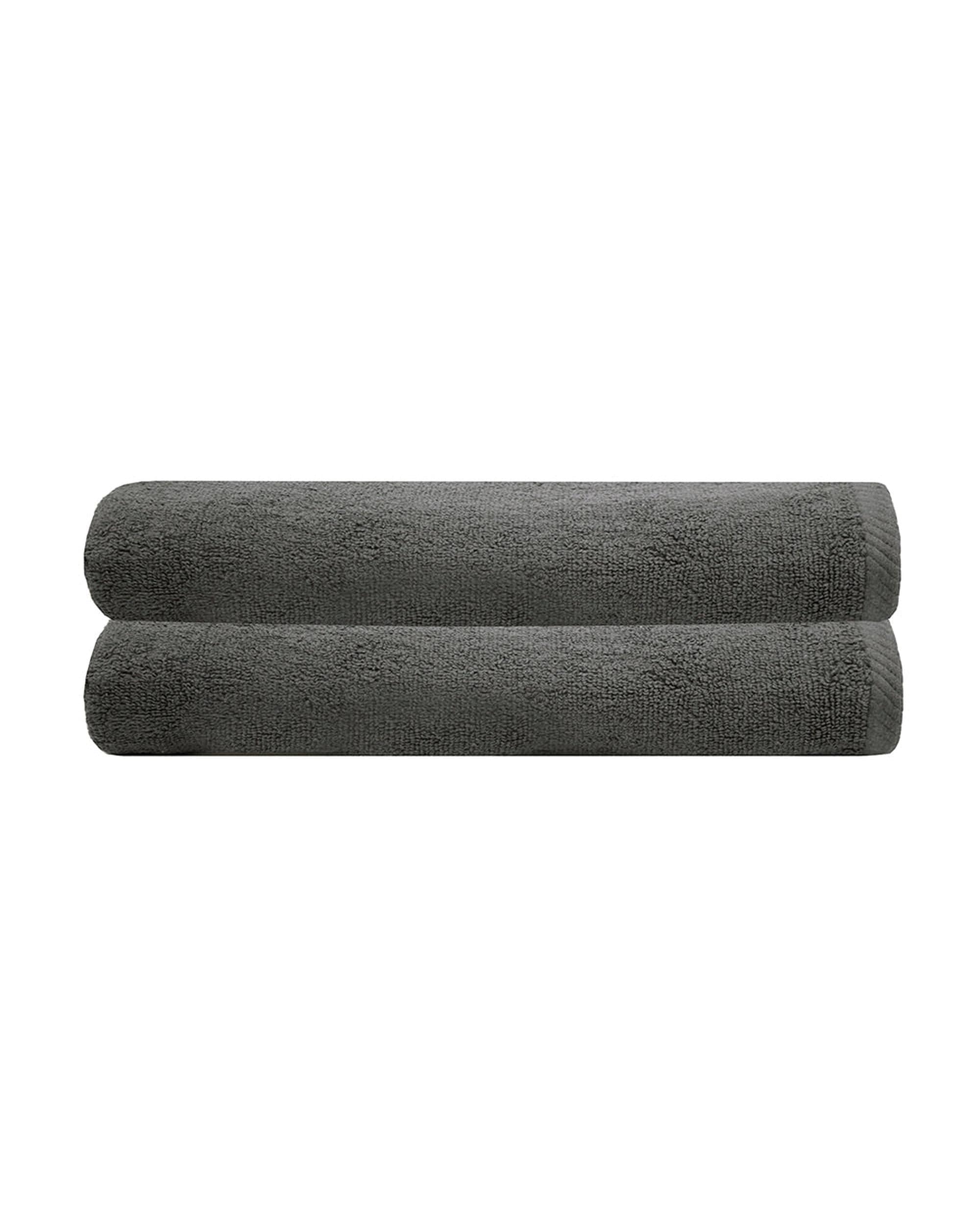 Bambury Bathroom Towel Sets Chateau 2x Bath Sheets (Commercial Range) - CHARCOAL