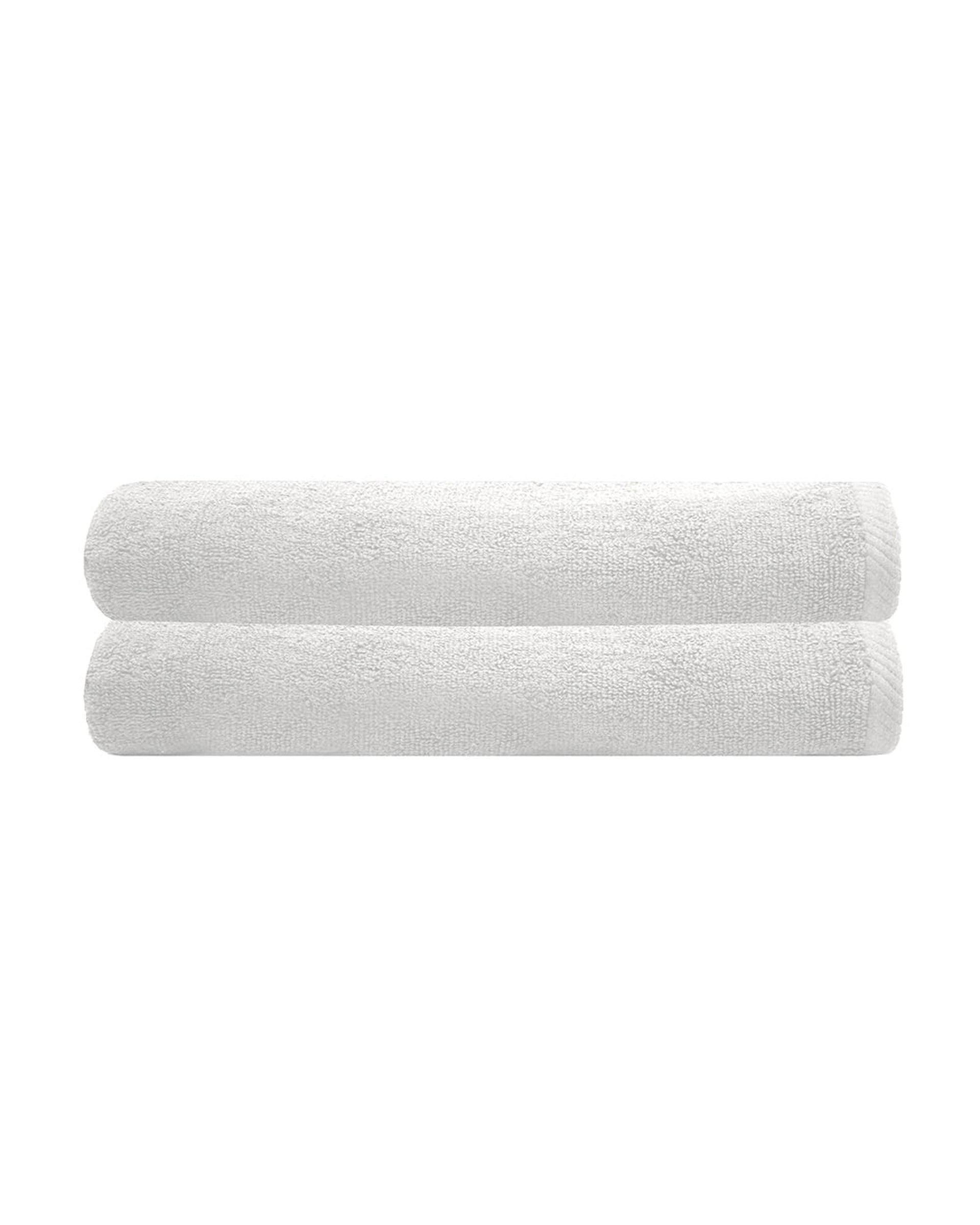 Bambury Bathroom Towel Sets Chateau 2x Bath Sheets (Commercial Range) - WHITE