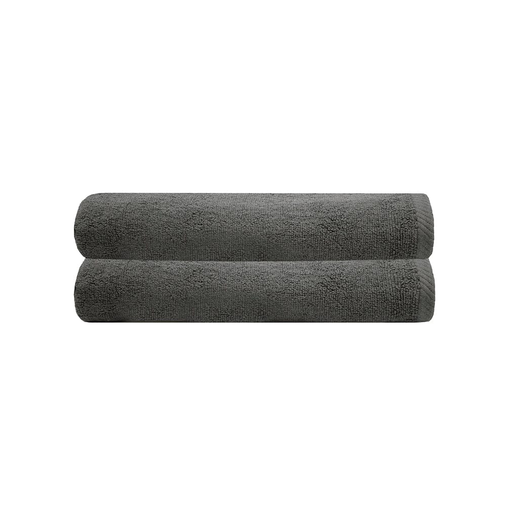 Bambury Beach Towels Chateau 2x Bath Towels (Commercial Range) - CHARCOAL