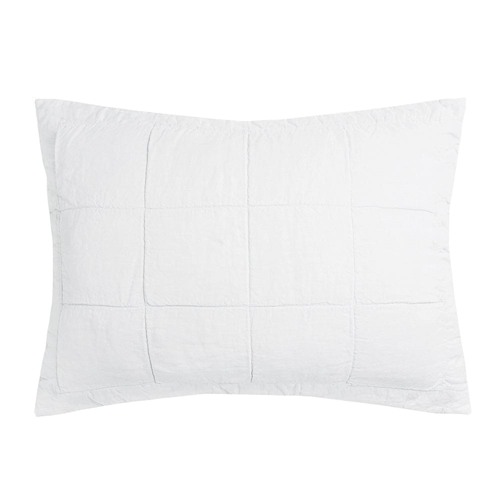 Bambury Pillowcase Ivory Bambury | Linen Quilted Pillowcase Sham