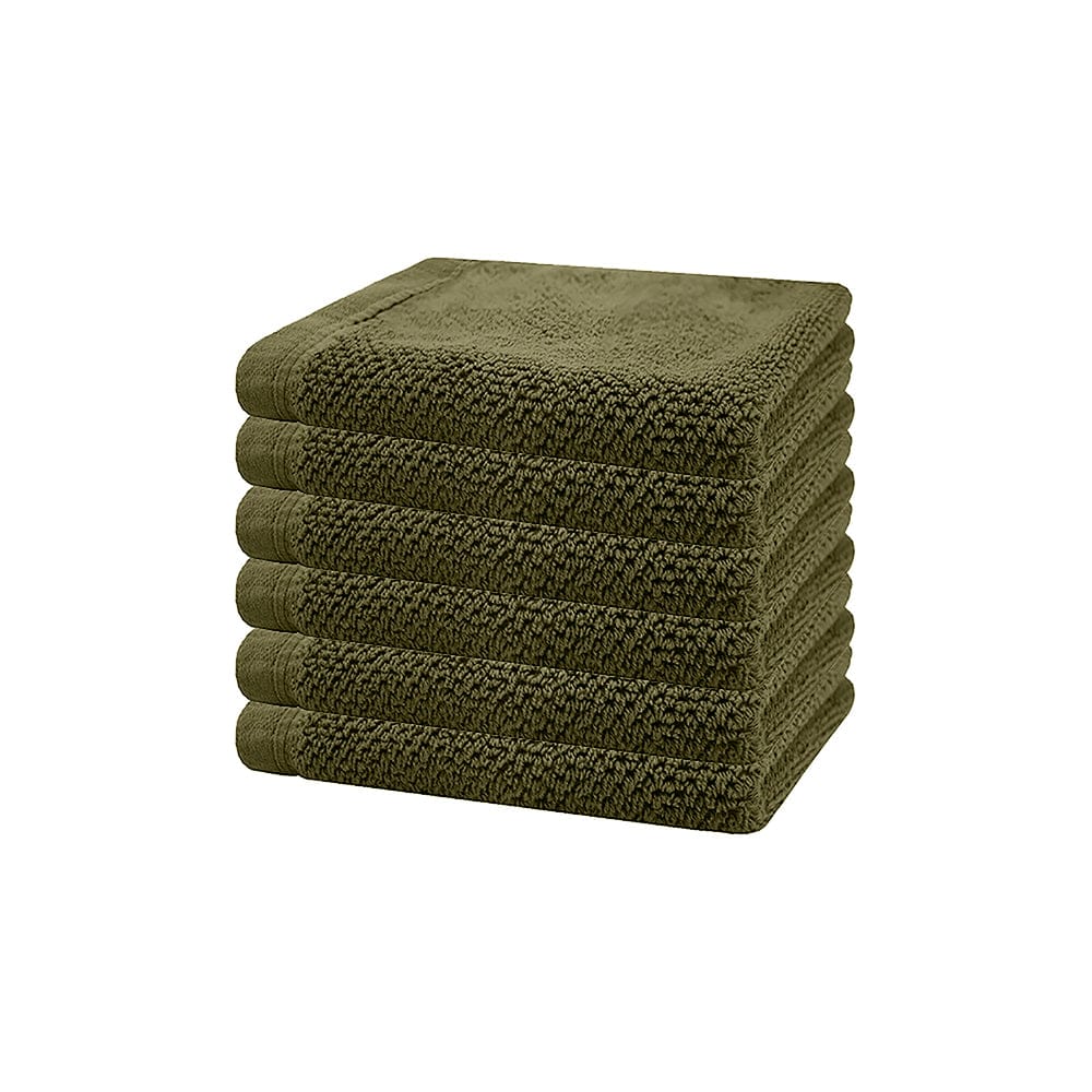 Bambury Bathroom Mat Olive Bambury | Angove 6pack Face Washer 33x33cm