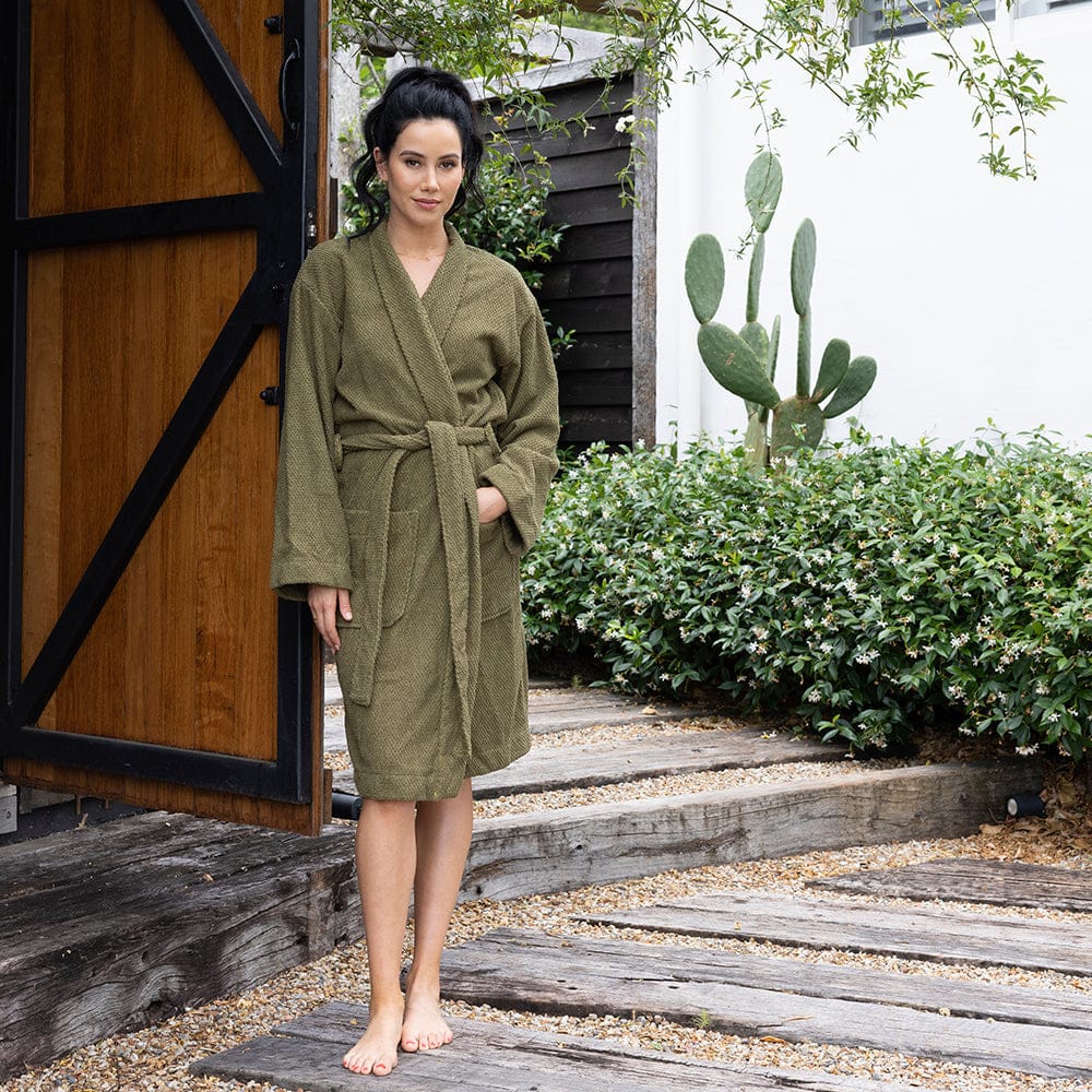 Bambury Pajamas Olive / Small Bambury | Angove Cotton Robe