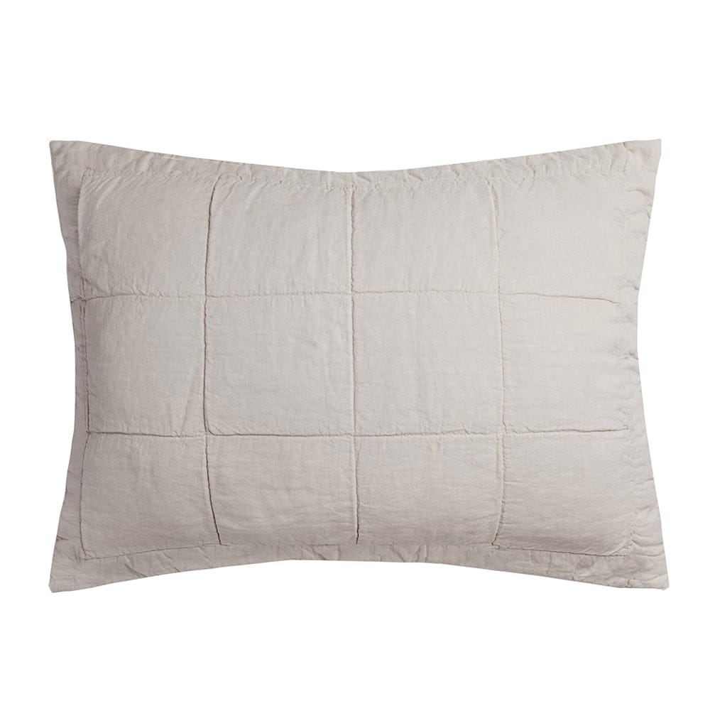 Bambury Pillowcase Pebble Bambury | Linen Quilted Pillowcase Sham