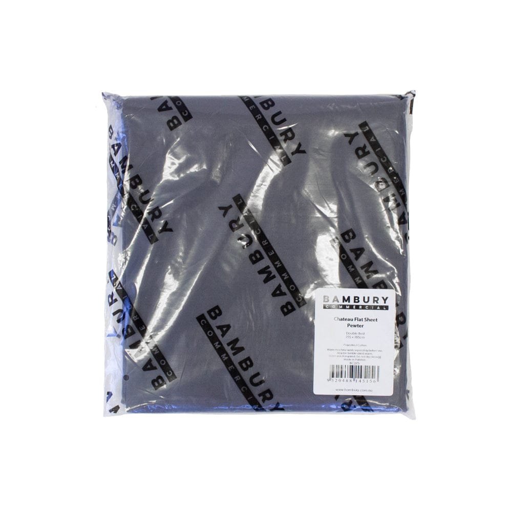 Bambury Bed Sheets Pewter / Single Bambury | Chateau Flat Sheet