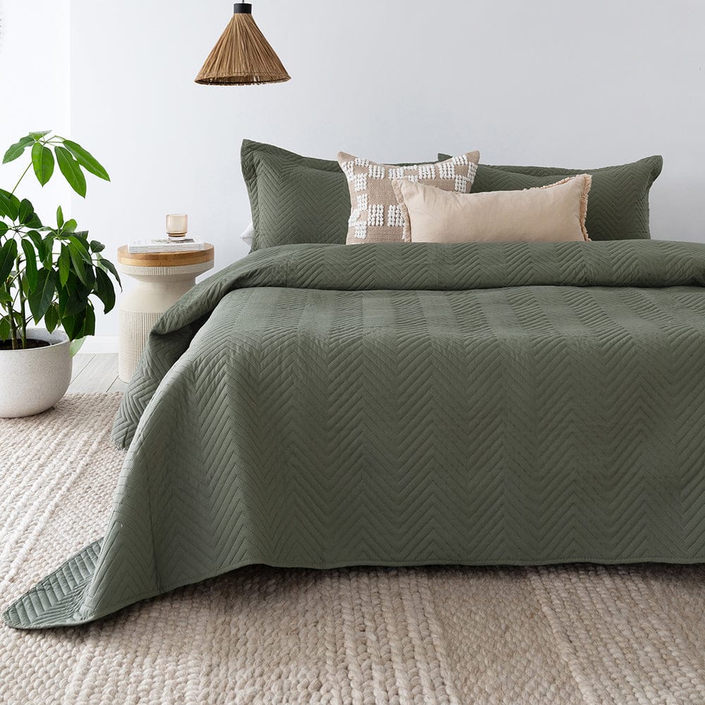 Bambury Bed cover set Rose Pink / Single/Double Bambury | Herringbone Embossed Coverlet Set